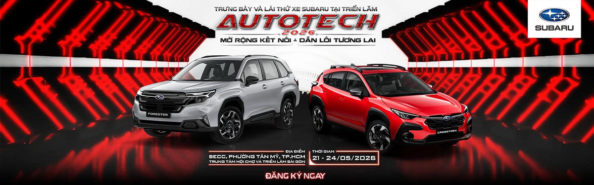 Subaru trưng bày và tổ chức lái thử tại triển lãm Autotech 2026