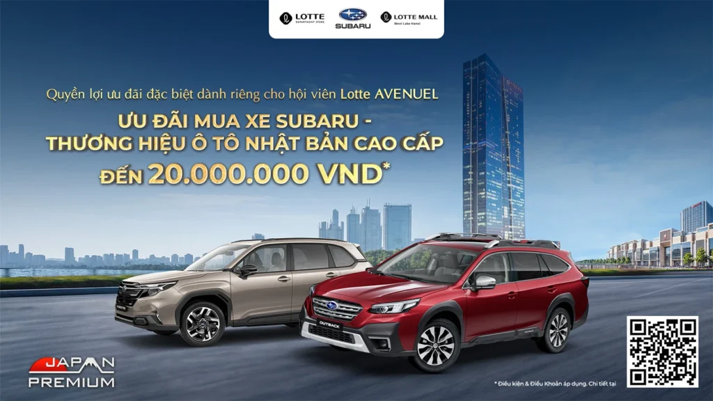 Subaru Việt Nam hợp tác Lotte AVENUEL, ưu đãi đến 20 triệu đồng cho hội viên